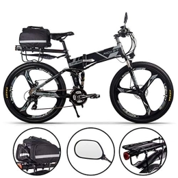 RICH BIT Fahrräder RICH BIT RT-860 Faltbares Elektrofahrrad 26", E-Bike mit austauschbarem 12, 8-Ah-Akku, 21 Geschwindigkeiten, Vollfederung (grau-Plus)