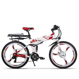 RICH BIT Fahrräder RICH BIT RT-860 Mountainbike 250W Brushless Motor Sports Bike, 36V 12.8Ah Lithium Batterie Elektrofahrrad, Mechanische Scheibenbremse Ebike (Rot-Weiß)
