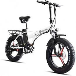 Rindasr Fahrräder Rindasr 20-Zoll-Folding Elektro-Bike, 48V / 500W / 15AH Lithium-Batterie, 4, 0 berdimensionalen Reifen + Drei Messer integriert Rad Elektro Mountainbike Fahrrad, mit 866 Multifunktions-intelligentes I