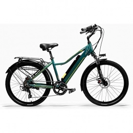 Rindasr Elektrofahrräder Rindasr 26" Leichtklapp Elektro-Fahrrad, 7-Gang-Schalt, 350W / 36V / 15Ah Lithium-Batterie / Aluminiumlegierung elektrisches Fahrrad Mountainbike (Color : Green, Size : 36V15AH)
