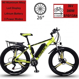 Rindasr Fahrräder Rindasr 26-Zoll-E-Bikes for Erwachsene, Aluminiumrahmen Electric Mountain Bike, 36V 350W 8-13Ah austauschbaren Lithium-Ionen-Akku, mit LEC-Bildschirm Elektro-Fahrrad