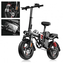 RUIMI E-Bike Klapprad,Faltrad mit Lithium-Akku (48V 8A),LED Batterie-Licht,Quick-Fold-System Elektro-Fahrrad,300 W Motor and Gang-Schalthebel,für Erwachsene Und Jugendliche,(Schwarz) 120km