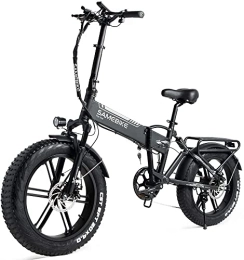 Samebike Elektrofahrräder SAMEBIKE 20'' Elektrofahrrad für Erwachsene, XWLX09 Fat Tire Elektrofahrrad Elektro mit 48 V 10, 4 AH Herausnehmbarem Lithium-Ionen-Akku, Klappbares Mountain E-Bike für Strandschnee(Schwarz)