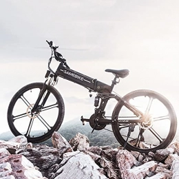 Samebike Fahrräder SAMEBIKE 26 Zoll Elektro-Mountainbike mit 500W Motor, Klappbare Offroad-Elektrofahrräder, Rahmen aus Aluminiumlegierung, Höchstgeschwindigkeit 35km / h, Maximale 35 km Entfernung, Laden 330 lb, Schwarz