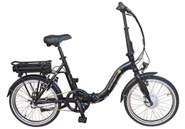SAXONETTE Fahrräder SAXONETTE Compact Plus Faltrad Klapprad E-Bike Pedelec Vorderradmotor 7, 8Ah 250W 36V Lithium-Ionen Akku Shimano 3Gang Nabenschaltung mit Rücktritt (Schwarz)