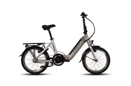 SAXONETTE Fahrräder Saxonette Compact Premium Plus e-Faltrad Mittelmotor 250 W Akku Li-Ion 36V 10 Ah 360 Wh (Silber)