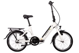 SAXONETTE Fahrräder Saxonette Compact Premium Plus e-Faltrad Mittelmotor 250 W Akku Li-Ion 36V 10 Ah 360 Wh (weiß)