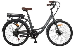 SCOOTY Fahrräder SCOOTY City 26 Plus Elektrofahrrad für Erwachsene, mit abnehmbarem Akku, Schwarz