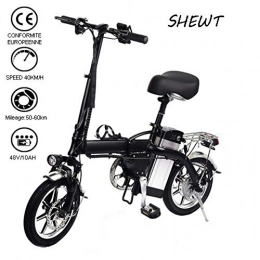 shewt Fahrräder shewt Elektrisches Faltrad mit austauschbarem Lithium-Ionen-Akku fr 48 V, 10 Ah, 14 Zoll E-Bike Elektrofahrrad Faltrad mit 350 W Motor, bis zu 40 km / h