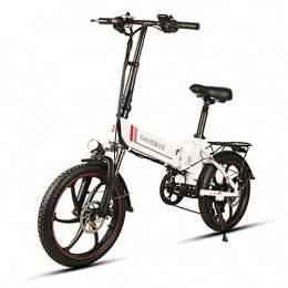 SHTST Elektrofahrräder SHTST 20-Zoll-Elektrofahrrad - MTB E-Bike mit 48V 10.4AH Lithium-Batterie, 7-Gang-Shimano-Gangschaltung und hochfeste Stoßdämpfungsscheibenbremsen, 350W Motor 25km / h (Color : White)