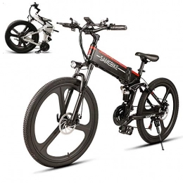 LCLLXB Fahrräder SIMEBIKE Zusammenklappbares Elektrofahrrad Tragbar und leicht zu verstauen 26Zoll 150 kg Last 30 km / h Hochleistungsmotor Scheibenbremsen Lithiumbatterie mit LCD-Geschwindigkeitsanzeige, Black