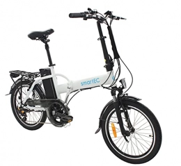 smartEC Fahrräder smartEC Camp-20H Klapprad E-Bike 20 Zoll Li-Ion-Akku 36V / 15, 6AH Anfahrhilfe Fahrunterstützung 25 km / h Reichweite 100 km 7 Gänge Shimano Kettenschaltung (Weiß)