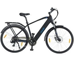 smartEC Fahrräder smartEC Trek-28H E-Bike Trekking Herren 250W Hinterradmotor Li-Ion Akku 36V / 13Ah Elektrofahrrad 28 Zoll Reichweite 90km bis 25 km / h Trekking City Modelljahr 2023 (Schwarz)