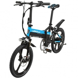SMLRO Elektrofahrräder SMLRO LANKELEISI G550 Elektro-Fahrrad mit Advanced-Konfiguration - 20 Zoll 48 V / 240 W 10 AH Lithium E-Bike 7-Gang - Klapp-Full Suspension Fahrrad - 5 Gänge (Schwarz Blau)