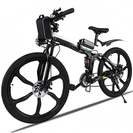 Speedrid Elektrofahrräder Speedrid 26 Zoll E-Bike faltrad / E-Mountainbike, e-Klapprad mit 6-Speichen-Super-Magnesium-Legierung, integriertem Rad, Premium-Vollfederung und 36V-8AH AKKU (Black)