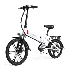 Sunydog Fahrräder Sunydog 20 Zoll Faltbares Elektrofahrrad mit wiederaufladbarem Telefonhalter Gepäckträger E-Bike Elektrisches Fahrrad 48V 10AH 350W Motor Klapprad Ebike weiß 160 x 46 x 119 cm