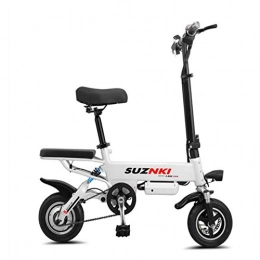 suyanouz Fahrräder Suyanouz 10Inch Elektrisches Fahrrad Tragbare Folding Elektro-Fahrrad Mini Adult E Bike Powered MotorrDer Zwei-Scheibenbremsen Elektro-Fahrrad, Wei, A