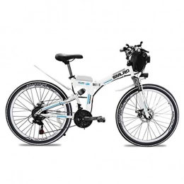suyanouz Fahrräder Suyanouz 21 Speed-Elektro-Bike Folding Electric Mountain Fahrrad Erwachsene ElektrofahrrDer 24 Und 26Inch Lithium-Batterie-Elektrisches Fahrrad, 24Inch Wei