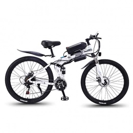 SXZZ Fahrräder SXZZ 26 Zoll Mountain Folding Elektrofahrrad, 27-Gang-E-Bike Mit LED-Hervorhebungslicht Und Doppelscheibenbremsen, Für Männer, Frauen, Reisefahrrad, Weiß, A