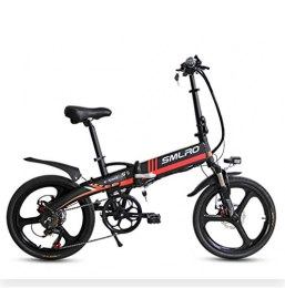 SYCHONG Fahrräder SYCHONG Folding Electric Bike 20", Abnehmbare Lithium-Batterie Mit 5-Speed ​​Power Adjustment Instrumente, LED-Scheinwerfer + Lautsprecher, Rot