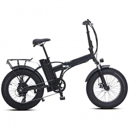 Syxfckc Fahrräder Syxfckc Elektro-Fahrrad Schnee 500W 20-Zoll-Klapp Mountainbike, mit Einer Scheibenbremse und Einer Lithium-Batterie 48V 15AH (Color : Black)