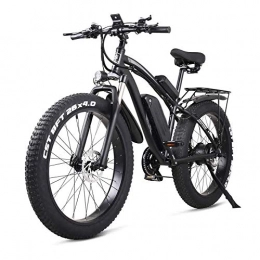 Syxfckc Fahrräder Syxfckc Elektro-Mountainbike, DREI Loop-Modi, Voll Federgabel, Fahrradreifen 26 * 4.0, 1000w 48V elektrische Mountainbike mit einem Rücksitz (Color : Black)
