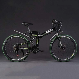 SZPDD Elektrofahrräder SZPDD Mountainbike Elektro-Fahrrad 48V350W 10Ah Leistungsstarke Elektro-Fat Bike Lithium-Batterie Off Road Bike, Blackgreen, 24inches