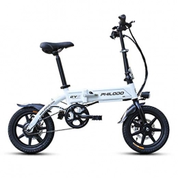 SZPDD Fahrräder SZPDD Zusammenklappbares elektrisches Fahrrad Ultraleichter tragbarer Mini Power Fahrrad Urban Leisure Elektroroller, Wei, 14inch