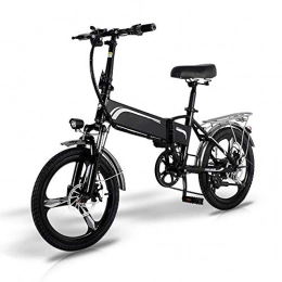 TCYLZ Fahrräder TCYLZ 20-Zoll-Elektrofahrrad für Erwachsene, faltbares Elektrofahrrad / Elektrofahrrad mit 48-V-12, 5-Ah-Batterie und professionelle 7-Gang-Gänge, weiß, Blau