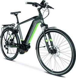 TechniBike Fahrräder TechniBike TREKKING Herren E-Bike (Pedelec, Elektrofahrrad, Trekkingbike, 600Wh Continental Akku, Continental 48V 250 Watt 70 Nm Motor, Rahmenhöhe 58 cm) schwarz / grau / grün