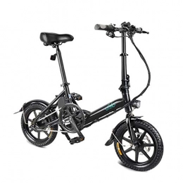 Teekit Elektrofahrräder Teekit 1 Stück Elektrisches faltbares Fahrrad faltbar Doppelscheibenbremse tragbar für Radfahren, Schwarz
