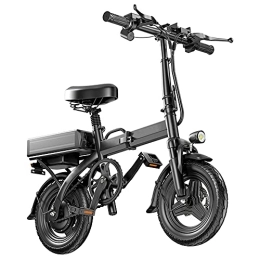 TGHY Fahrräder TGHY Faltbares Elektrofahrrad 14" E-Bike für Erwachsene 25km / h 45 / 100km Reichweite 250W Bürstenloser Motor 48V 13 / 28Ah Lithium-Akku Trethilfe Faltrad für Stadtpendler, Schwarz, 45KM
