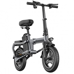 TGHY Fahrräder TGHY Faltbares Elektrofahrrad für Erwachsene 14" E-Bike mit Wellenantrieb 400W Motor Tretunterstützung 48V Lithium-Ionen-Wechselakku Energierückgewinnung Elektrische City- / Strandbikes, Grau, 50km