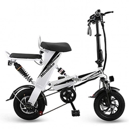 TIANQING Fahrräder TIANQING Zusammenklappbares Mini-Elektroauto, Elektrische Lithium-Fahrradbatterie 48V / 60AH, Bürstenloser Zweisitzmotor 30-35 Km / H, Mit Aluminiumrahmen-Scheibenbremse, White