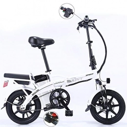 TIANQING Fahrräder TIANQING Zusammenklappbares Mini-Elektroauto, schwanzloser Hochgeschwindigkeitsmotor 48V / 20AH 250W mit elektrischer Fahrrad-Lithiumbatterie und Doppelscheibenbremsen, White, 10A