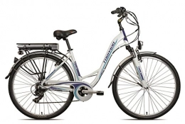 TORPADO Elektrofahrräder TORPADO ' Bike Aphrodite 26"Motor 8Fun Nabe Post 6V wei blau (City Elektrische) / Electric Bike Aphrodite 26Rear Wheel Engine 8Fun 6S White Blue (City Electric)