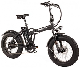 Tucano Bikes Elektrofahrräder Tucano Bikes Monster 20elektrisch klappbar Fahrrad Fat Bike 20mit integriertem Akku LG und LCD Display mit 9Stufen von Hilfe in Schwarz matt