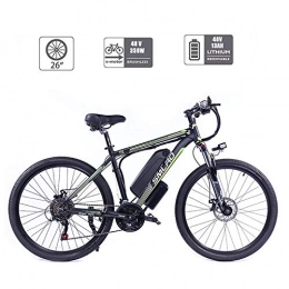 UNOIF Elektrofahrräder UNOIF Bike Mountainbike elektrisches Fahrrad mit 21-Gang-Shimano-Übertragungssystem, 350W, 13AH, 36V-Lithium-Ionen-Akku, 26" Zoll, Pedelec City Bike Leichte, Black Green