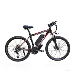 UNOIF Elektrofahrräder UNOIF Elektro-Fahrrad Elektro-Mountainbike, 26" Electric City Ebike Fahrrad mit 350W Brushless Heckmotor für Erwachsene, 48V / 13Ah Abnehmbare Lithium-Batterie, Black red