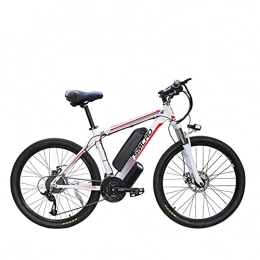 UNOIF Elektrofahrräder UNOIF Elektro-Fahrrad Elektro-Mountainbike, 26" Electric City Ebike Fahrrad mit 350W Brushless Heckmotor für Erwachsene, 48V / 13Ah Abnehmbare Lithium-Batterie, White red