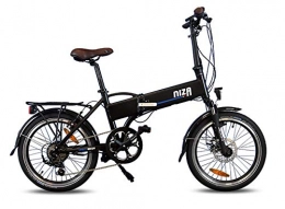 URBANBIKER Fahrräder urbanbiker Elektrisches Fahrrad faltbar mit integriertem Akku in das Feld, Modell Nizza in Schwarz matt