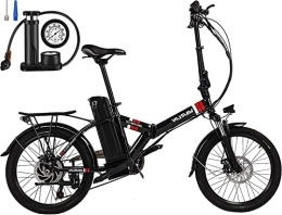 VARUN Fahrräder VARUN【2022 Upgrade 20" E Bike Klappbar für Damen Herren, Faltbares E-Citybike mit 250W / 36V / 10.4Ah Akku, EU-konform 25 km / h, Shimano 7 Gang-Schaltung (schwarz)