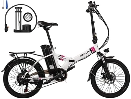 VARUN Fahrräder VARUN【2022 Upgrade】 20" E Bike Klappbar für Damen Herren, Faltbares E-Citybike mit 250W / 36V / 10.4Ah Akku, EU-konform 25 km / h, Shimano 7 Gang-Schaltung (weiß)