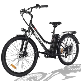VARUN Fahrräder VARUN E-Bike Damen Herren 26 Zoll Elektrofahrräder mit 250W Motor 36V 10.4AH Lithium-Ionen-Akku Shimano 7 Gänge Pedelec Citybike E-Fahrrad für Erwachsene
