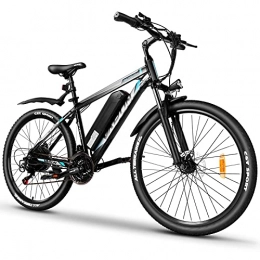 VARUN Elektrofahrräder VARUN E-Bike Damen Herren E-Mountainbike Aluminiumlegierung 26 Zoll Elektrofahrrad mit 250W 36V 10.4Ah(360WH) Abnehmbarer Lithium-Ionen-Akku (Blau)