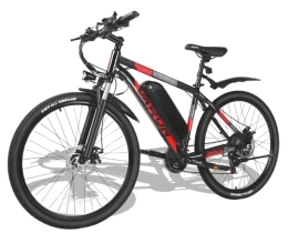 VARUN Elektrofahrräder VARUN E-Bike Damen Herren E-Mountainbike Aluminiumlegierung 27.5 Zoll Elektrofahrrad mit 250W 48V 12.5Ah(360WH) Abnehmbarer Lithium-Ionen-Akku Rot