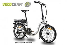 VecoCraft Fahrräder VecoCraft Foldy, Elektrofahrrad, Klapprad, E-Faltrad, Ebike, 36V 250W, 20 Zoll, Farbe: wei / Silber (YS 754)