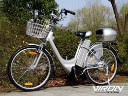 Viron Elektrofahrräder Viron Elektrofahrrad 250W / 36V E-Bike 26" Zoll Pedelec Fahrrad mit Motor Citybike (grau)