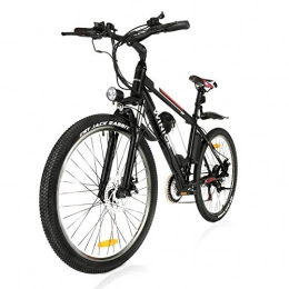 Vivi Fahrräder VIVI 26“Elektro-Mountainbike 350W Elektrofahrrad 36V 10.4Ah Abnehmbare Batterie E-Bike 25MPH 21 Gangschaltung Erwachsene E-Bike Pendlerrad (schwarz, 250W)