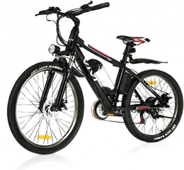 Vivi Elektrofahrräder VIVI 26“Elektro-Mountainbike 350W Elektrofahrrad 36V 8Ah Abnehmbare Batterie E-Bike 32KM / H 21 Gangschaltung Erwachsene E-Bike(schwarz)